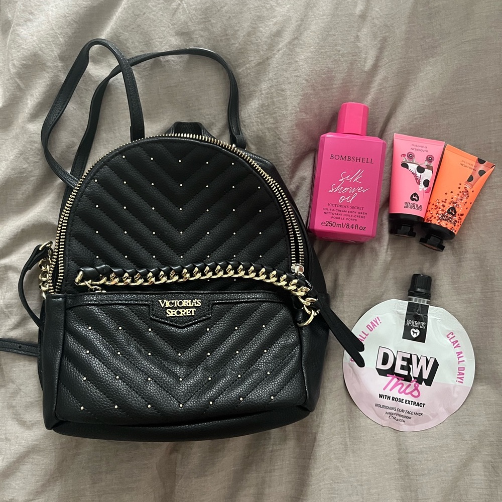 Mini Black Victoria Secret Backpack